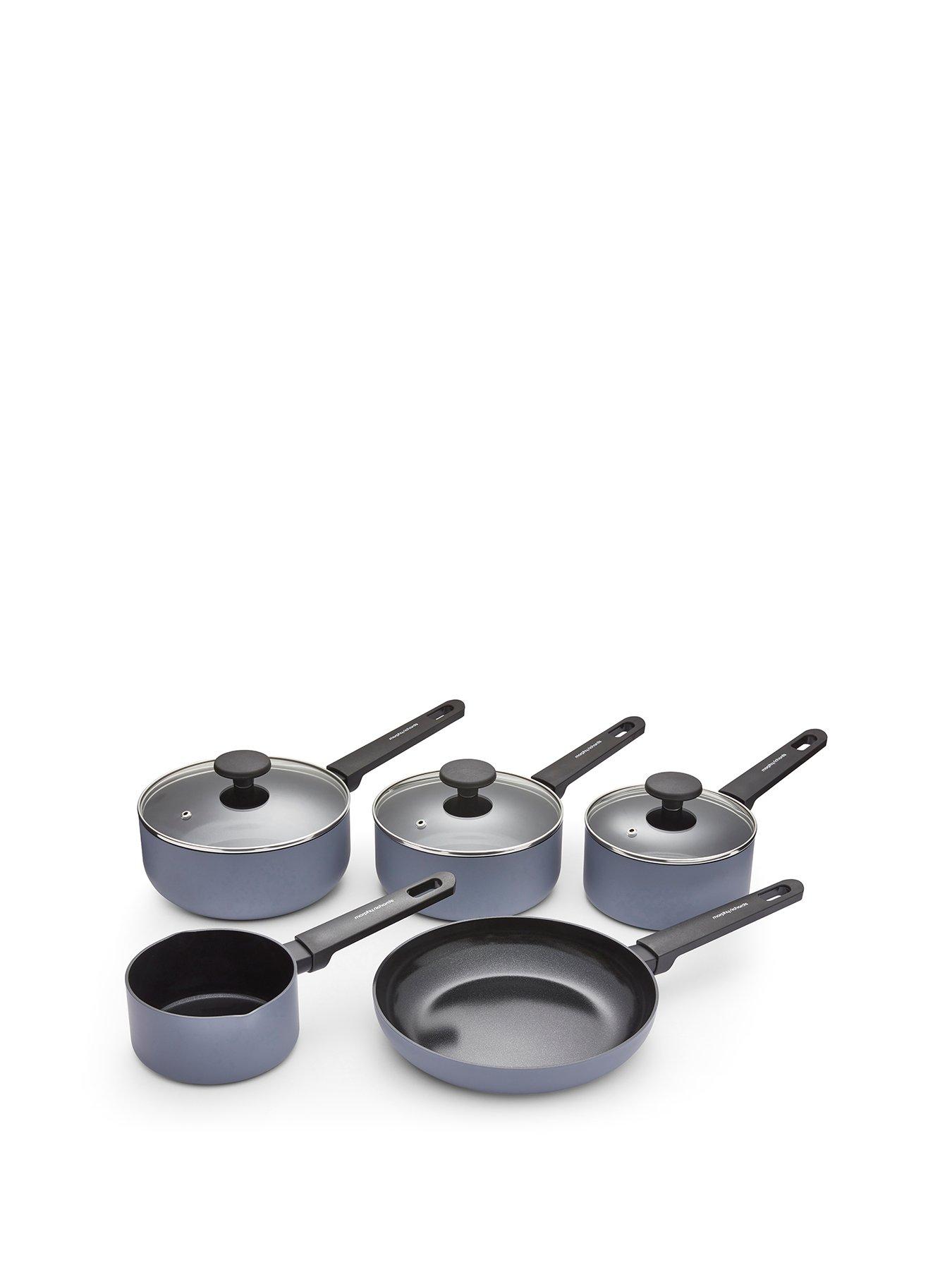 Morphy Richards 5pc  Aluminium Saucepan Set Grey