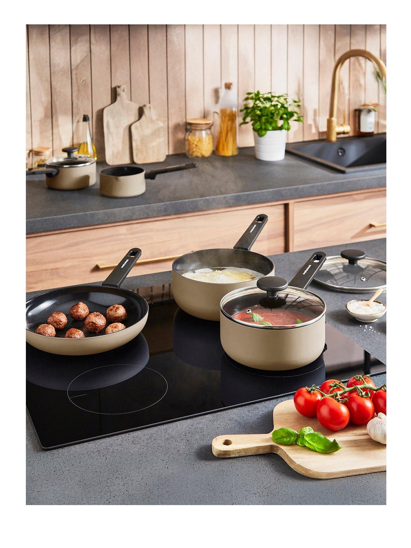 Morphy Richards 5pc Aluminium Saucepan Set Cream