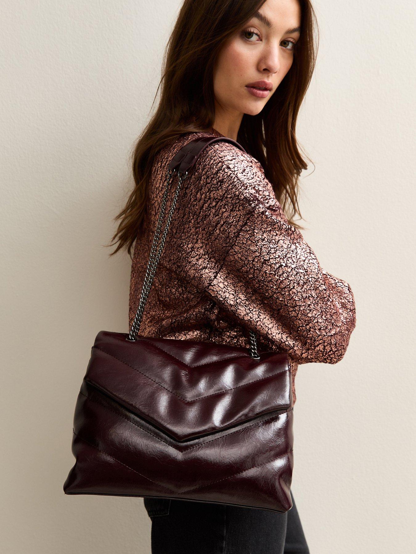  image of new-look-quilted-shoulder-bag-burgundy
