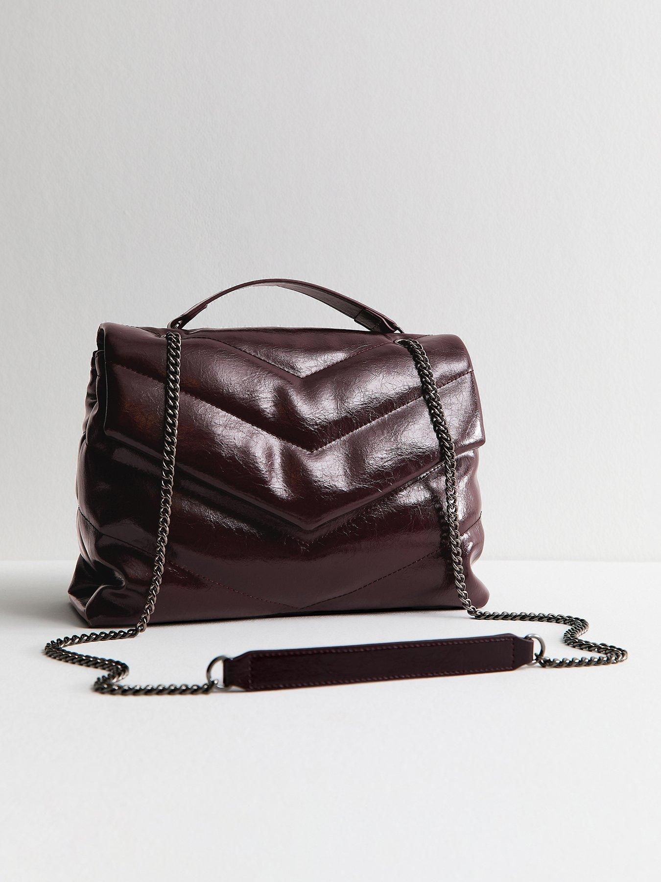 New Look Quilted Shoulder Bag - Burgundy