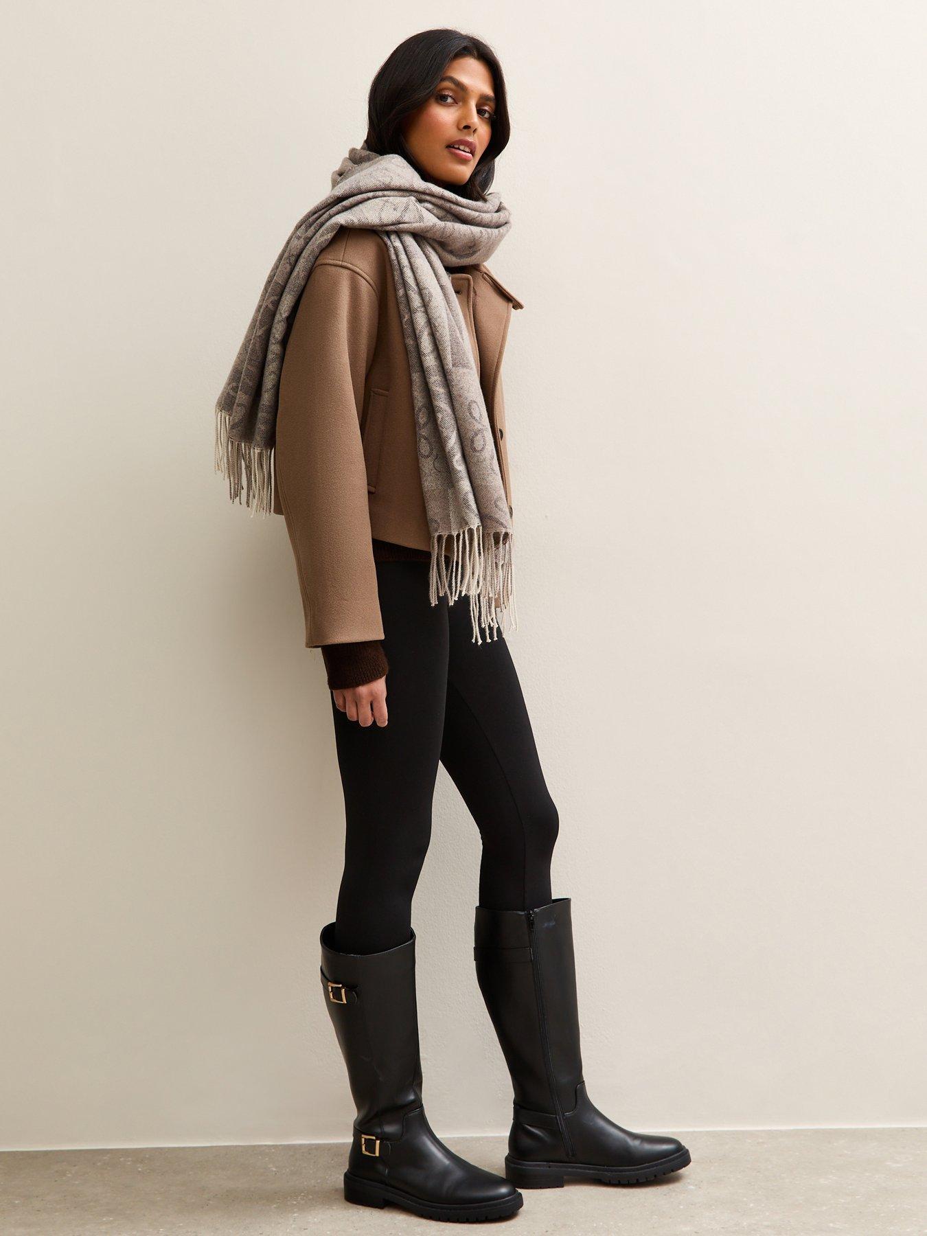  image of new-look-logo-monogram-block-scarf-black