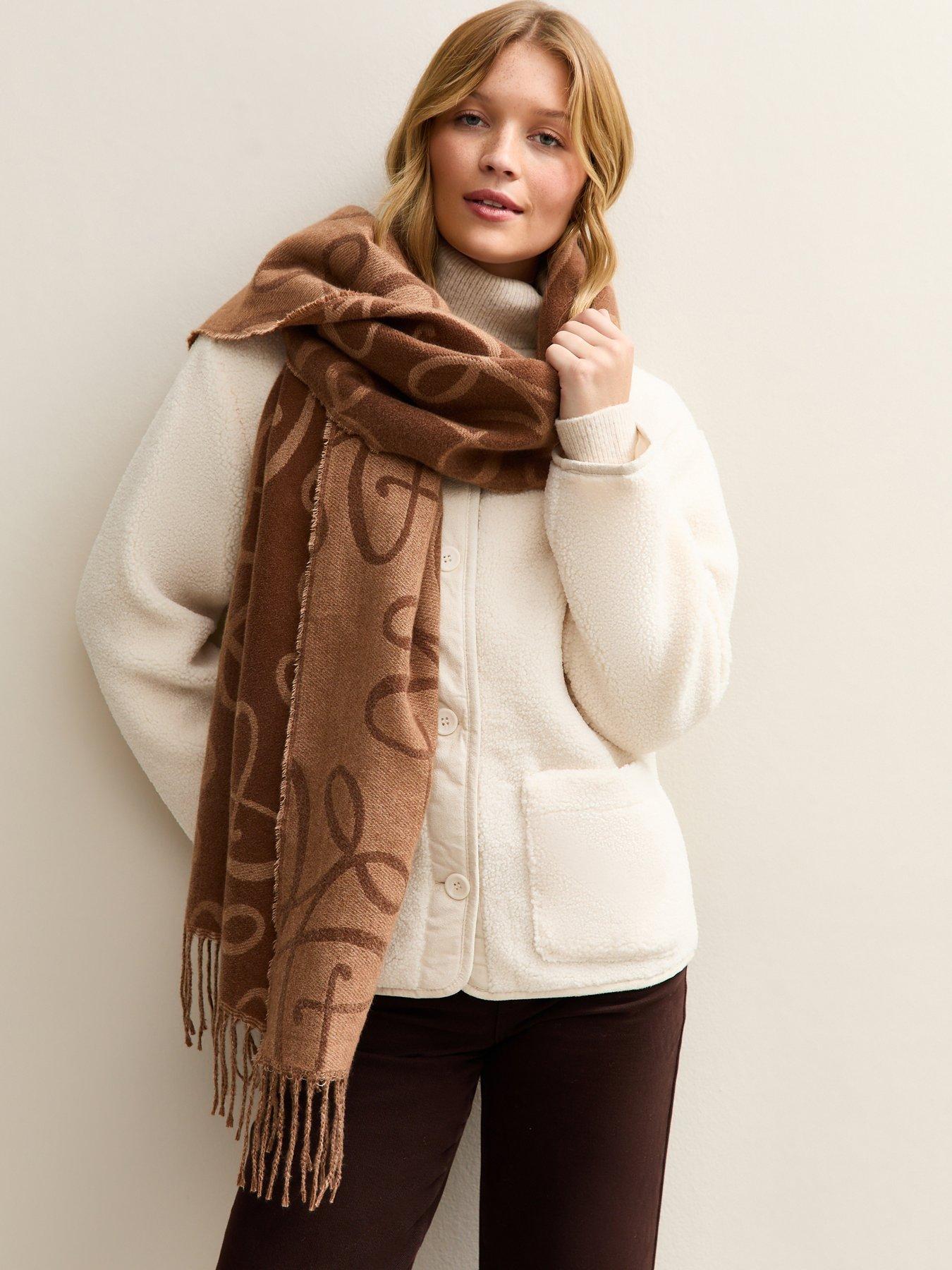 New Look Logo Monogram Scarf - Brown
