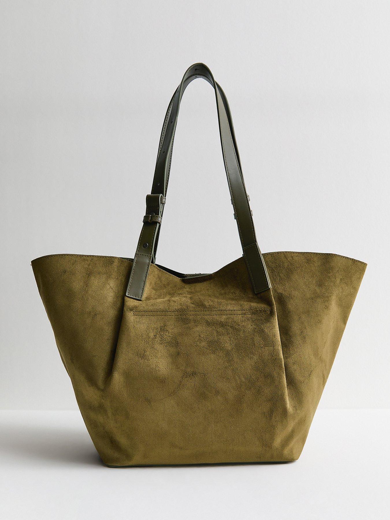 Image 3 of 5 of New Look Perth Pinch Suedette Tote - Green