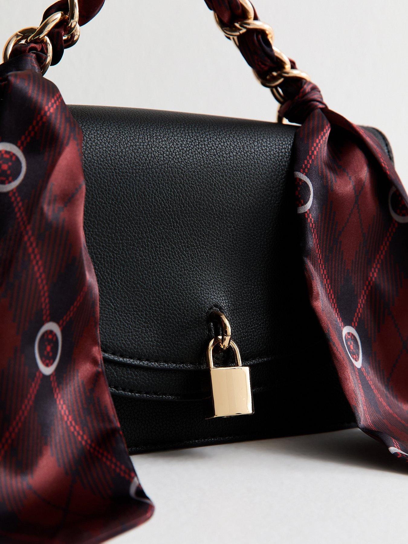  image of new-look-faux-leather-scarf-handle-cross-body-bag-black