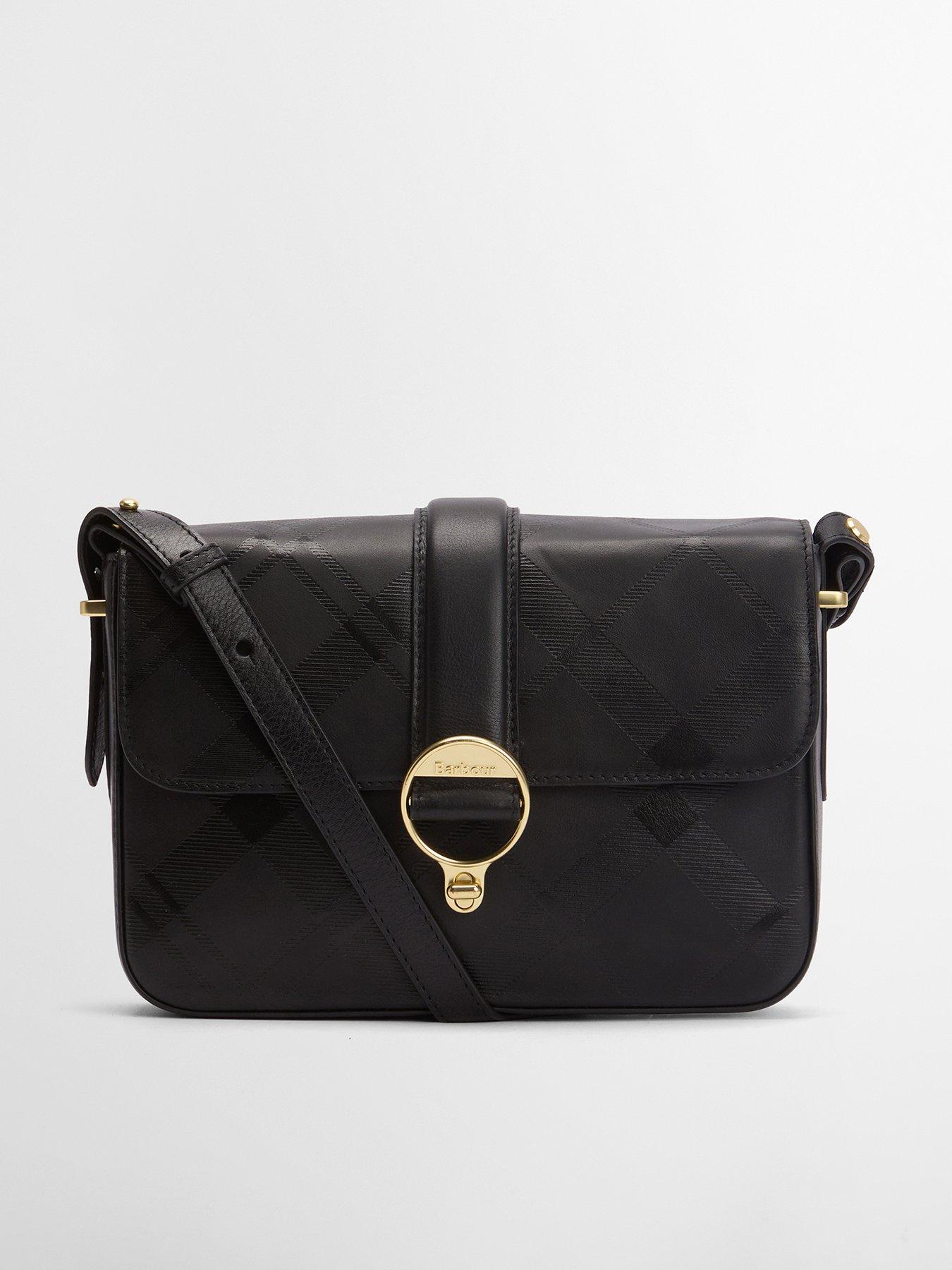 Barbour Rosa Deboss Leather Crossbody Bag - Black