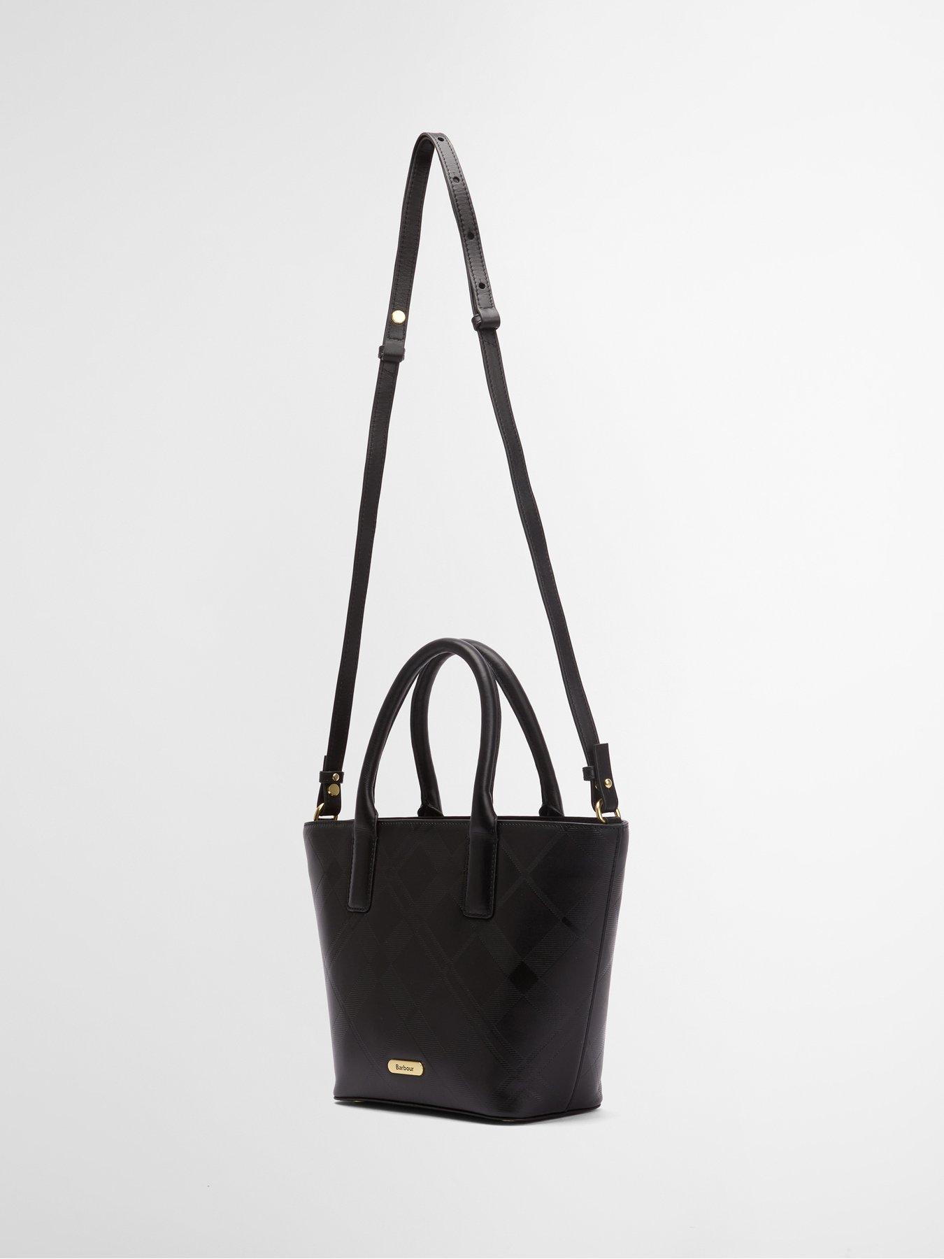  image of barbour-birch-deboss-leather-tote-bag-black