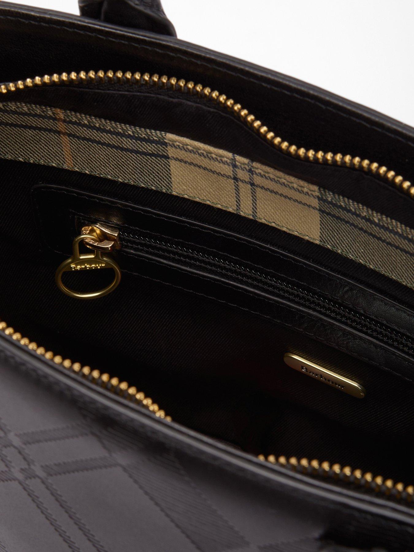  image of barbour-birch-deboss-leather-tote-bag-black