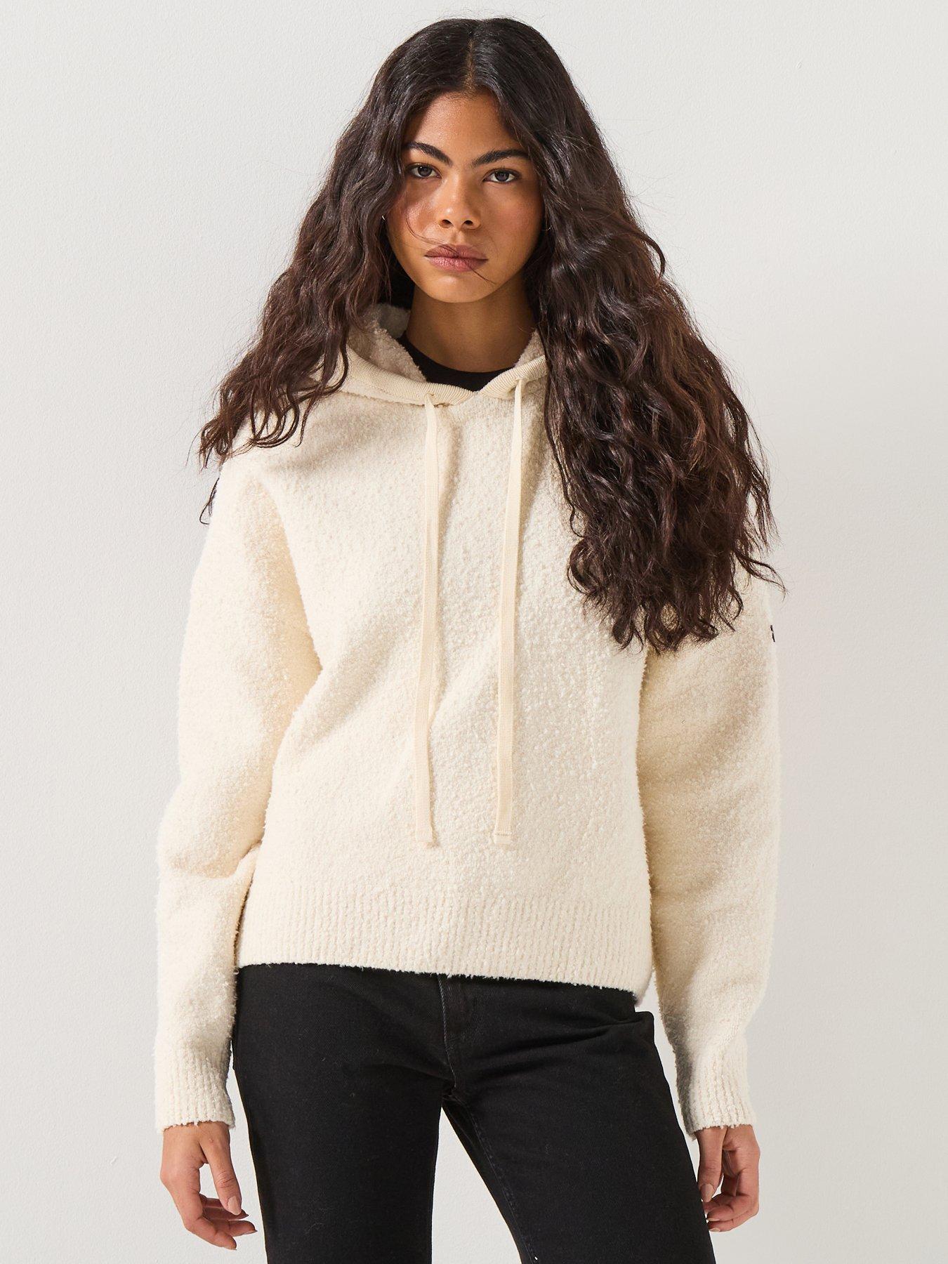 front image of barbour-international-katya-knitted-hoodie--white