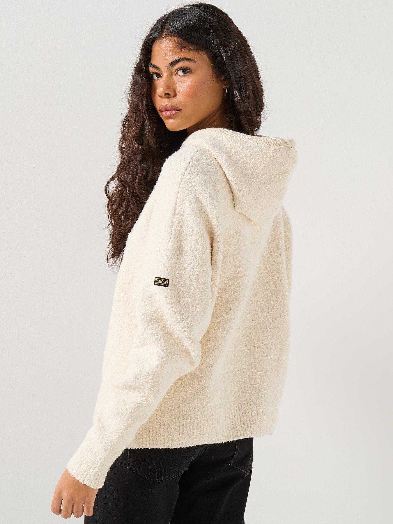  image of barbour-international-katya-knitted-hoodie--white