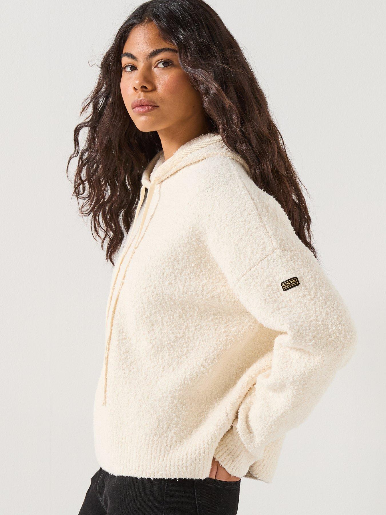  image of barbour-international-katya-knitted-hoodie--white