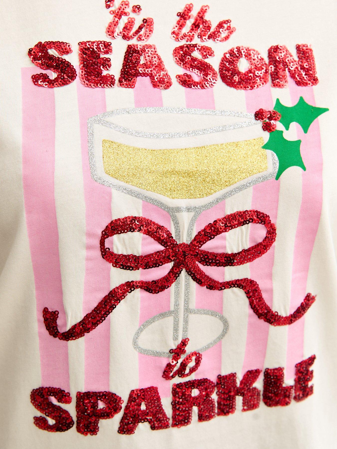  image of new-look-white-sequin-cocktail-t-shirt-cream