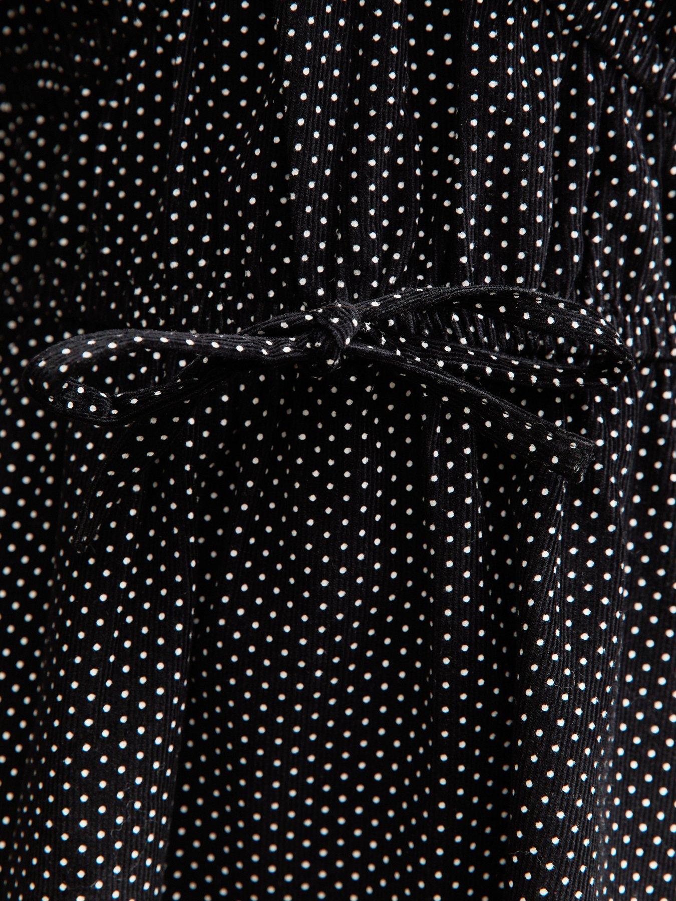 Image 5 of 5 of New Look Polka Dot Front Tie Mini Dress - Black