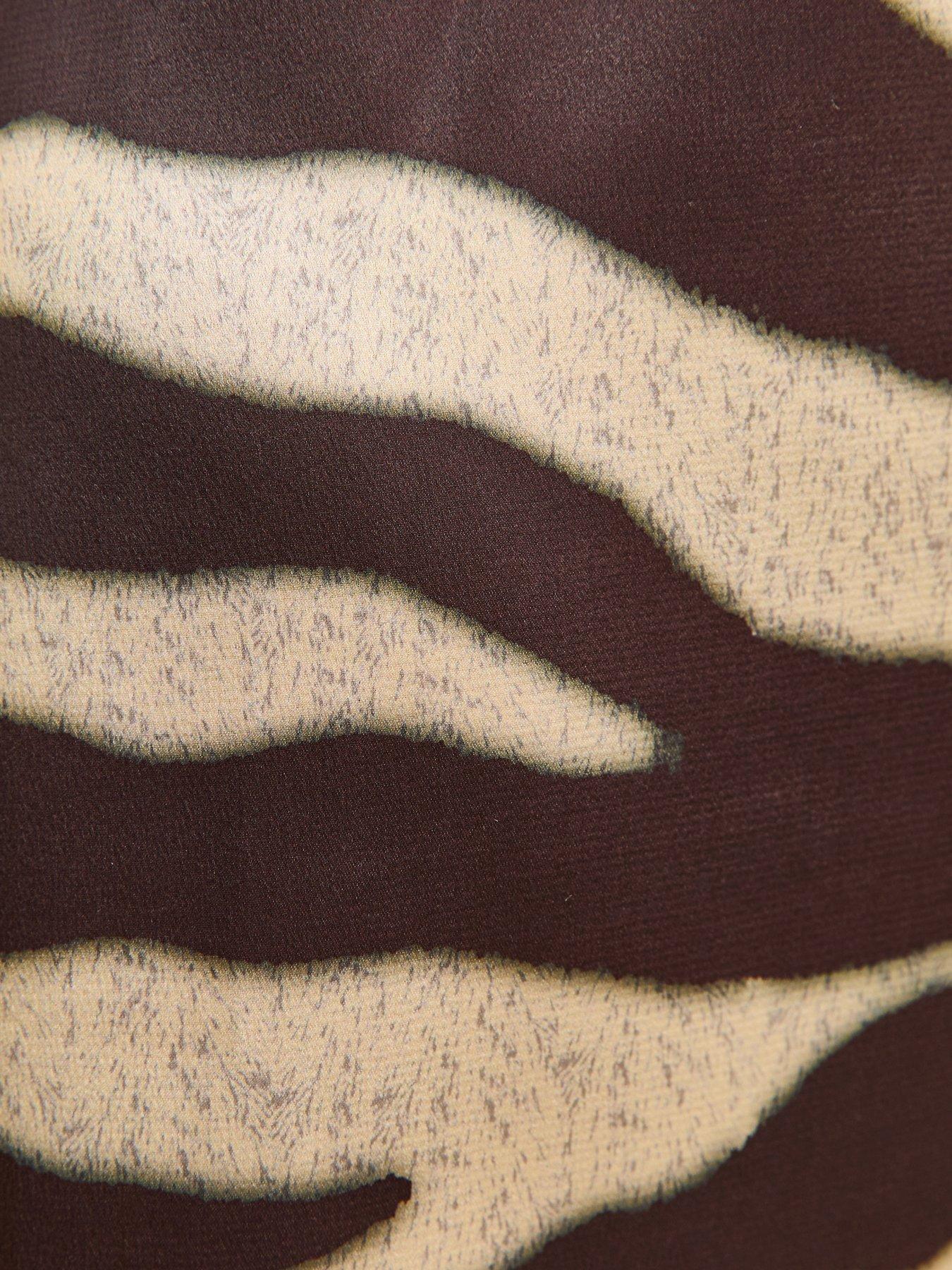  image of new-look-zebra-print-satin-wrap-midi-dress-brown