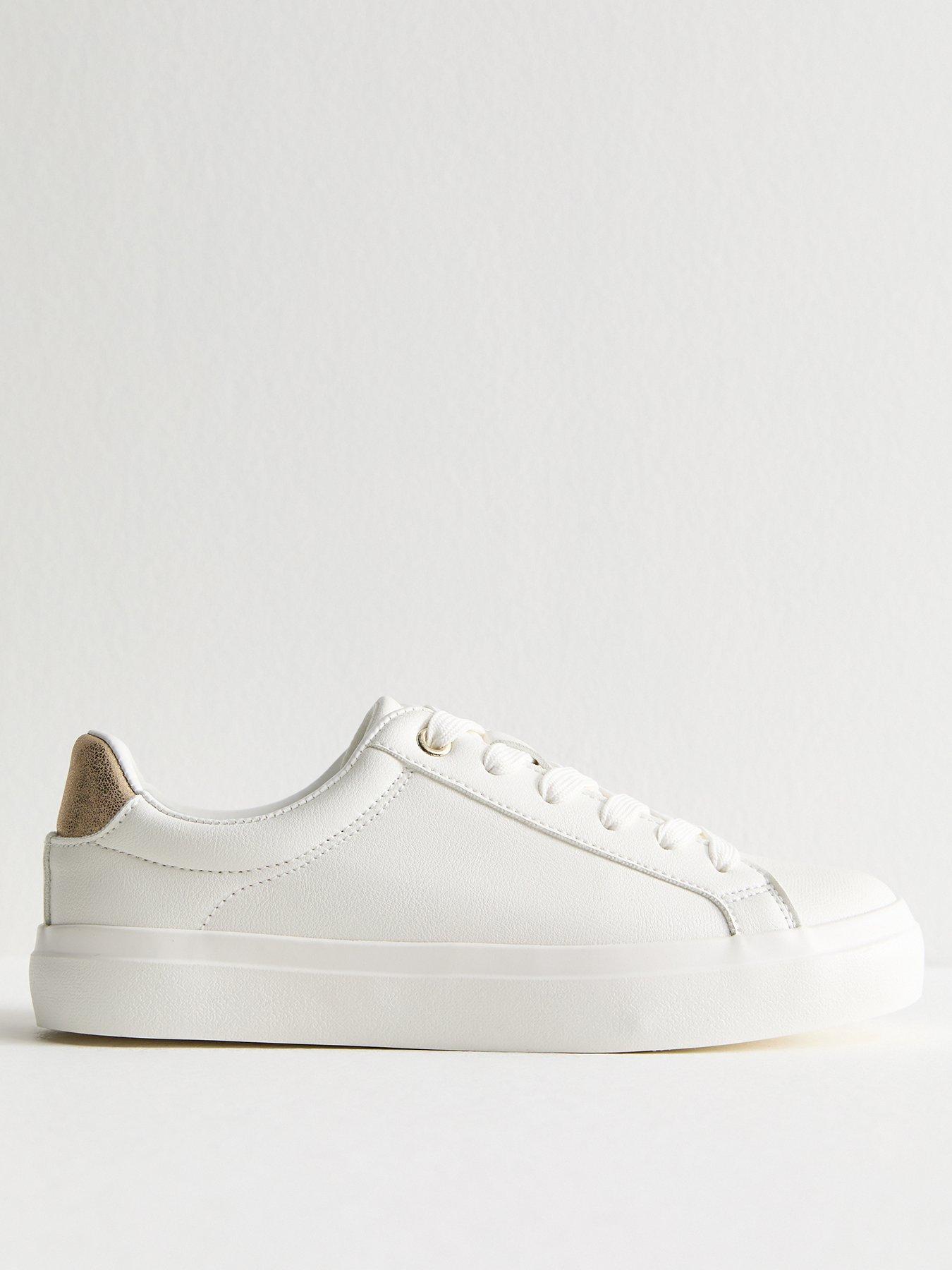 stillFront image of new-look-white-faux-leather-contrast-heel-tab-trainers
