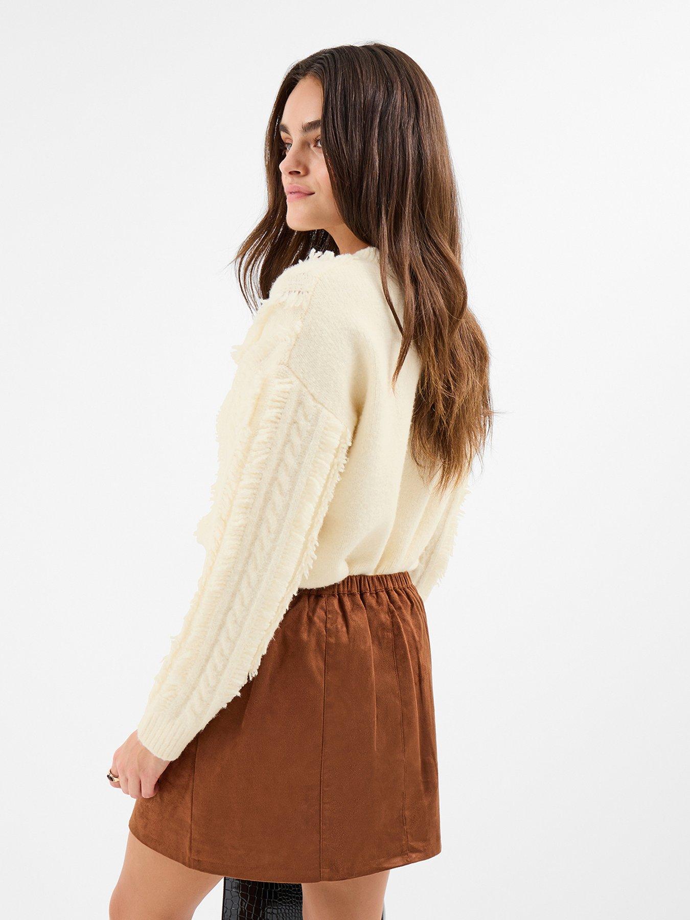 Image 2 of 4 of Accessorize Fringe Jumper - Cream