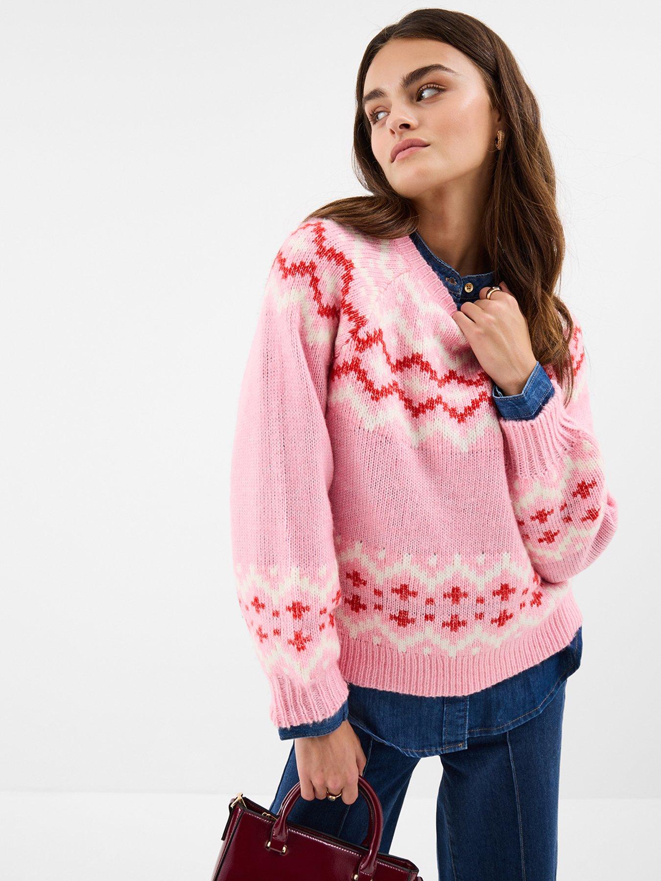  image of accessorize-fairisle-jumper-pink