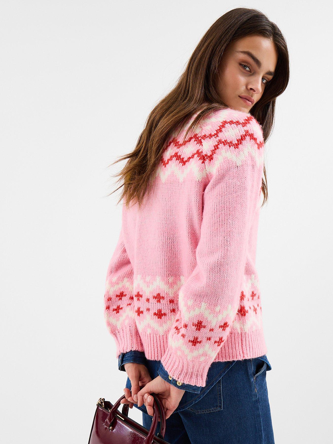 stillFront image of accessorize-fairisle-jumper-pink