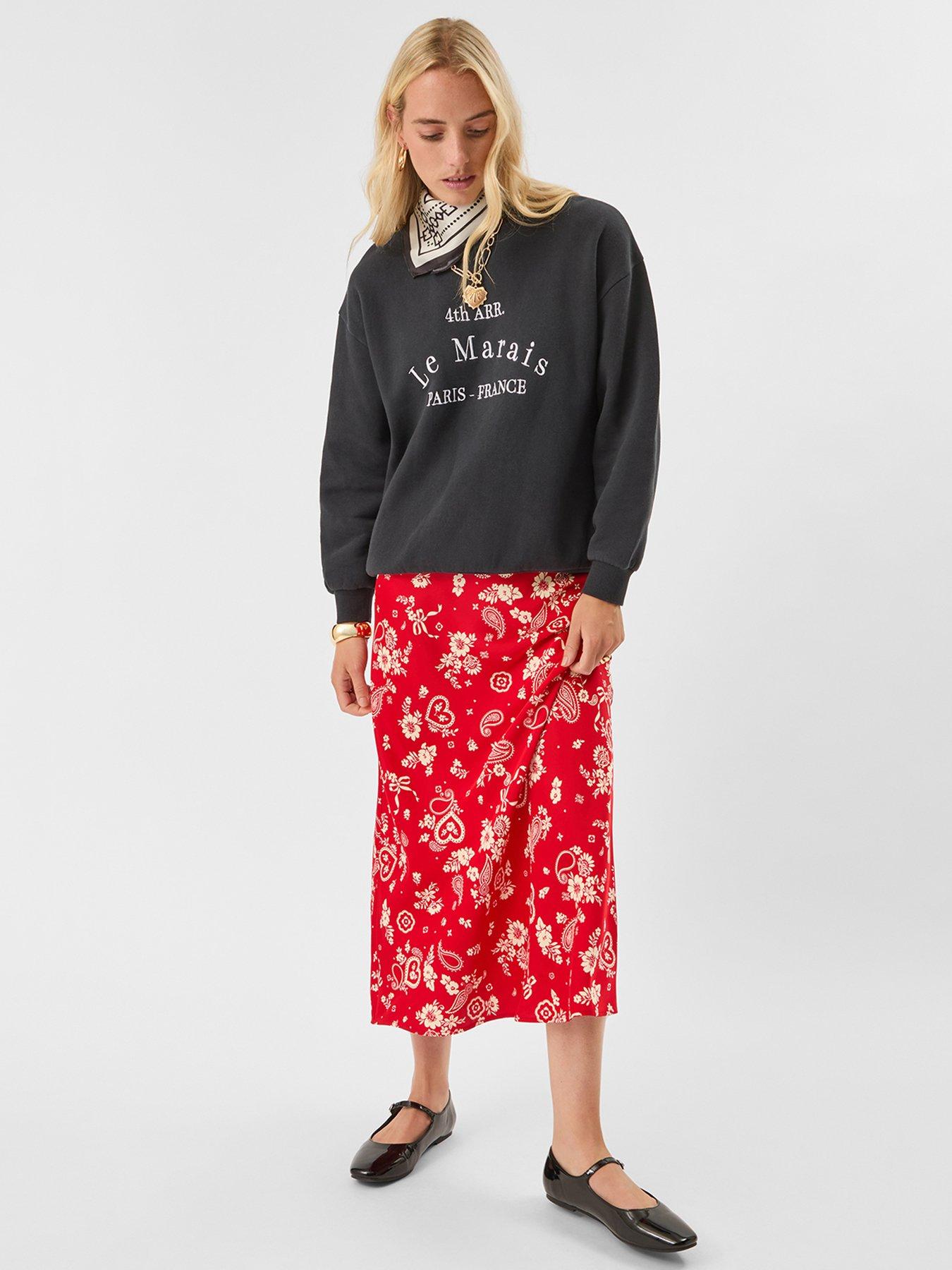 Accessorize Paisley Satin Slip - Red