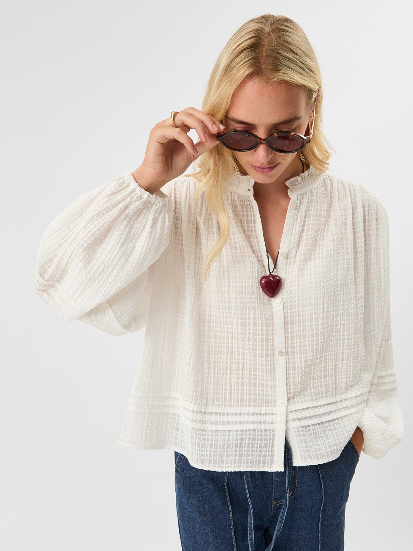 front image of accessorize-woven-cotton-blouse-white