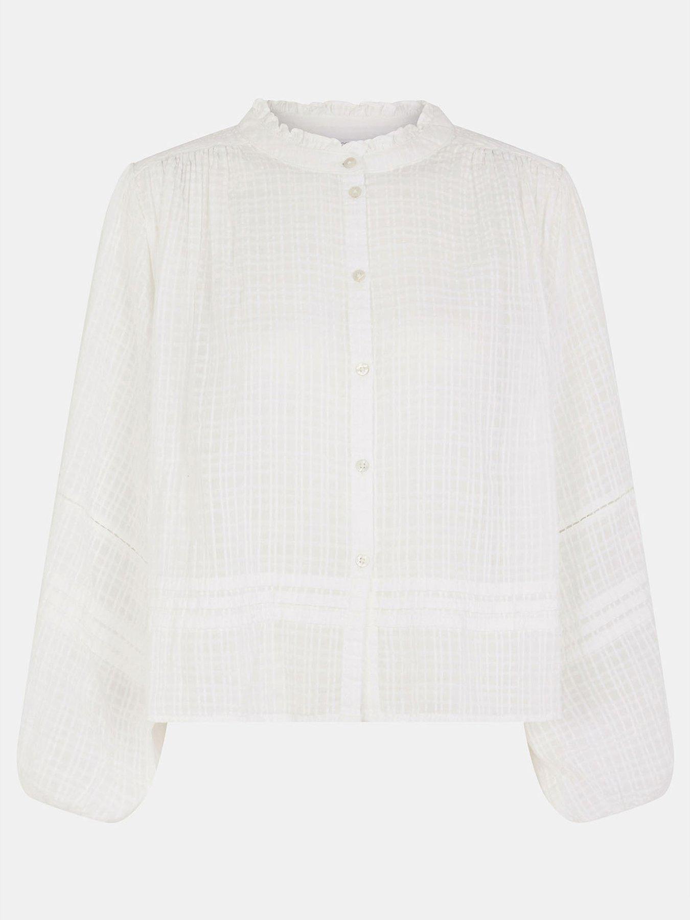  image of accessorize-woven-cotton-blouse-white