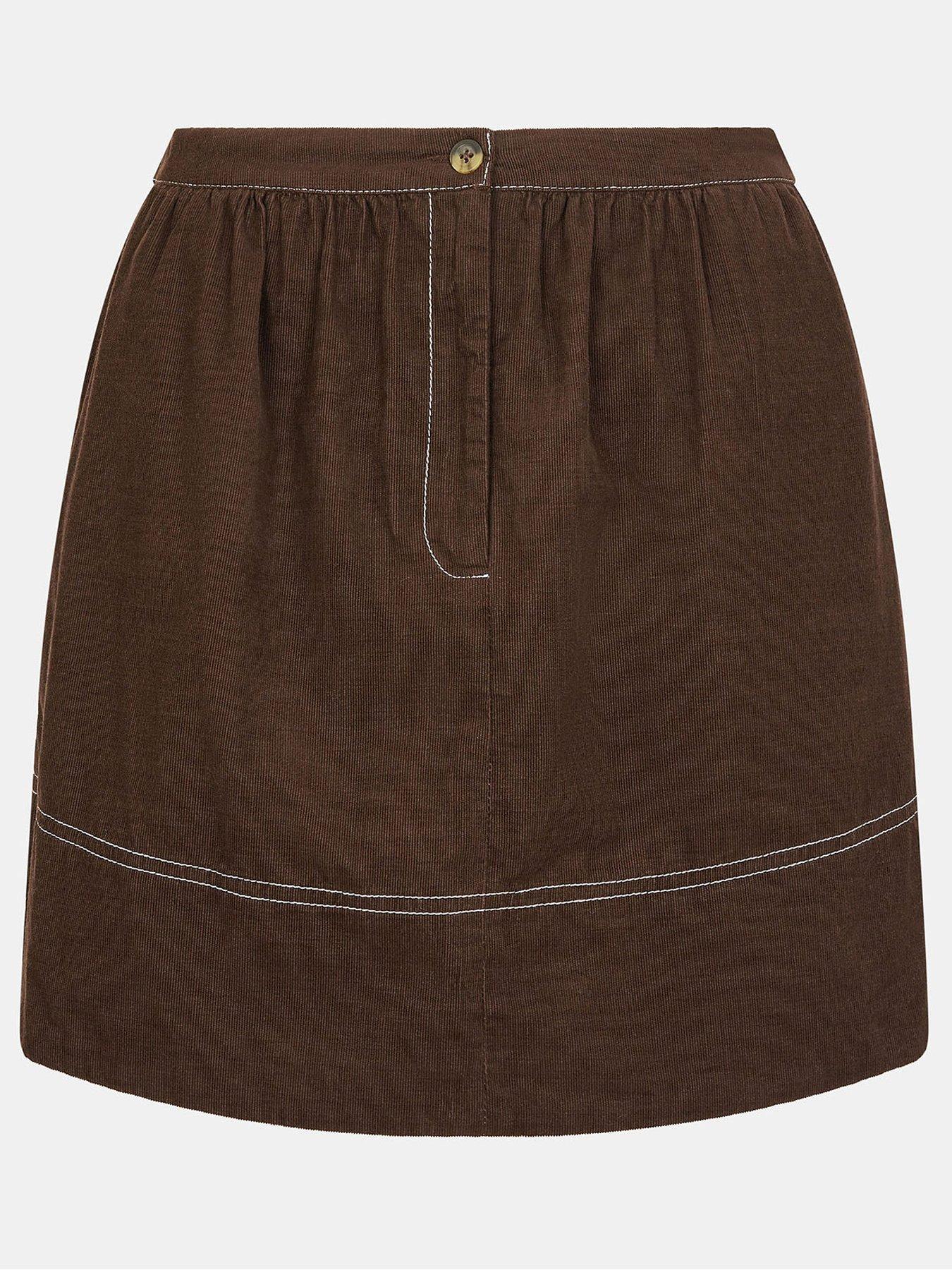 Image 3 of 5 of Accessorize Cord Mini Skirt - Brown