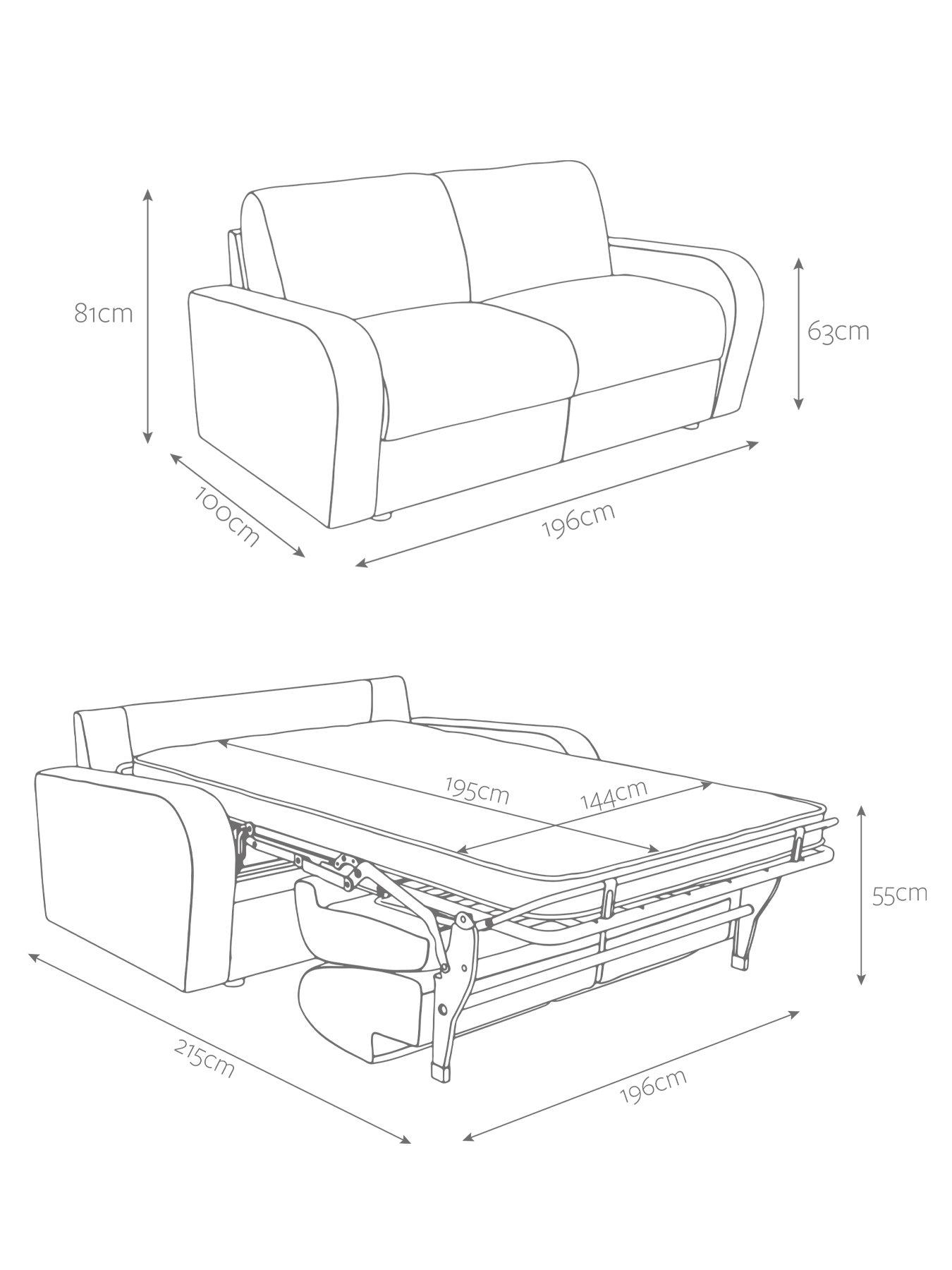 Image 7 of 8 of Jaybe Deco Three Seater Sofa Bed With E-sprung Mattress