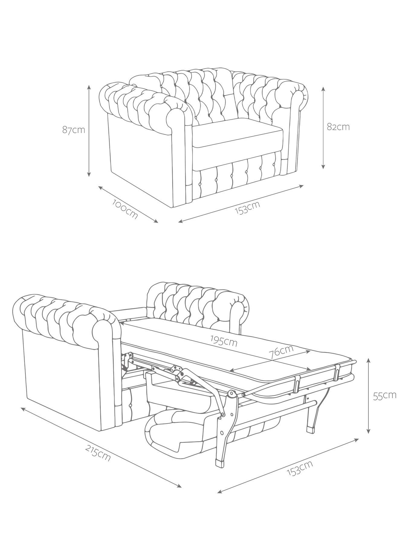 Image 7 of 8 of Jaybe Chesterfield Snuggler Sofa Bed With E-sprung  Mattress