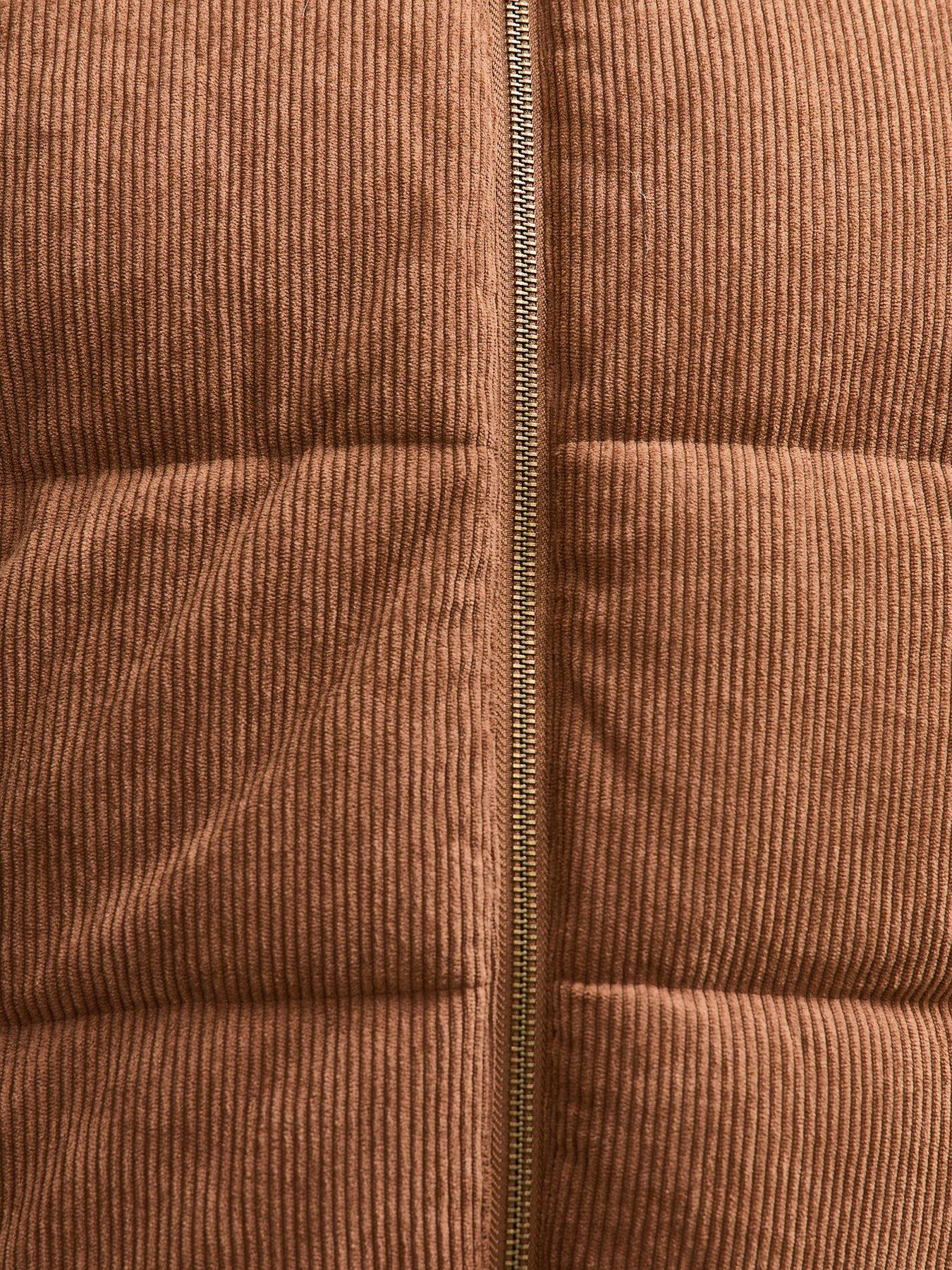  image of new-look-tan-corduroy-cropped-puffer-jacket