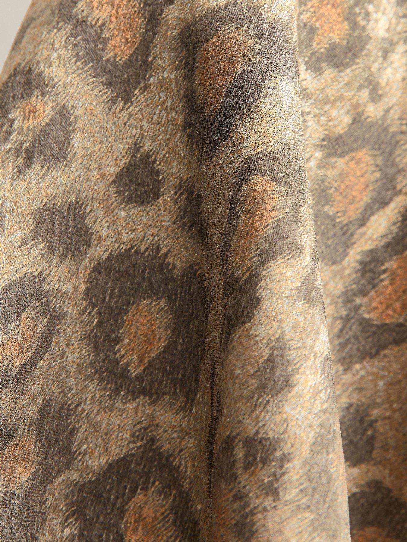  image of new-look-soft-touch-animal-print-foil-flutter-sleeve-top-black