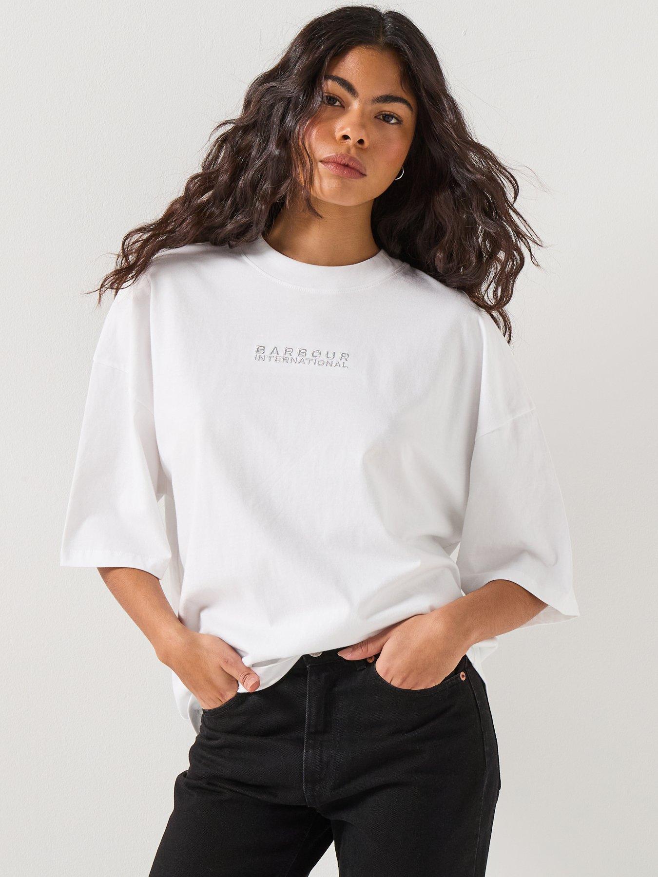 front image of barbour-international-katya-t-shirt--white