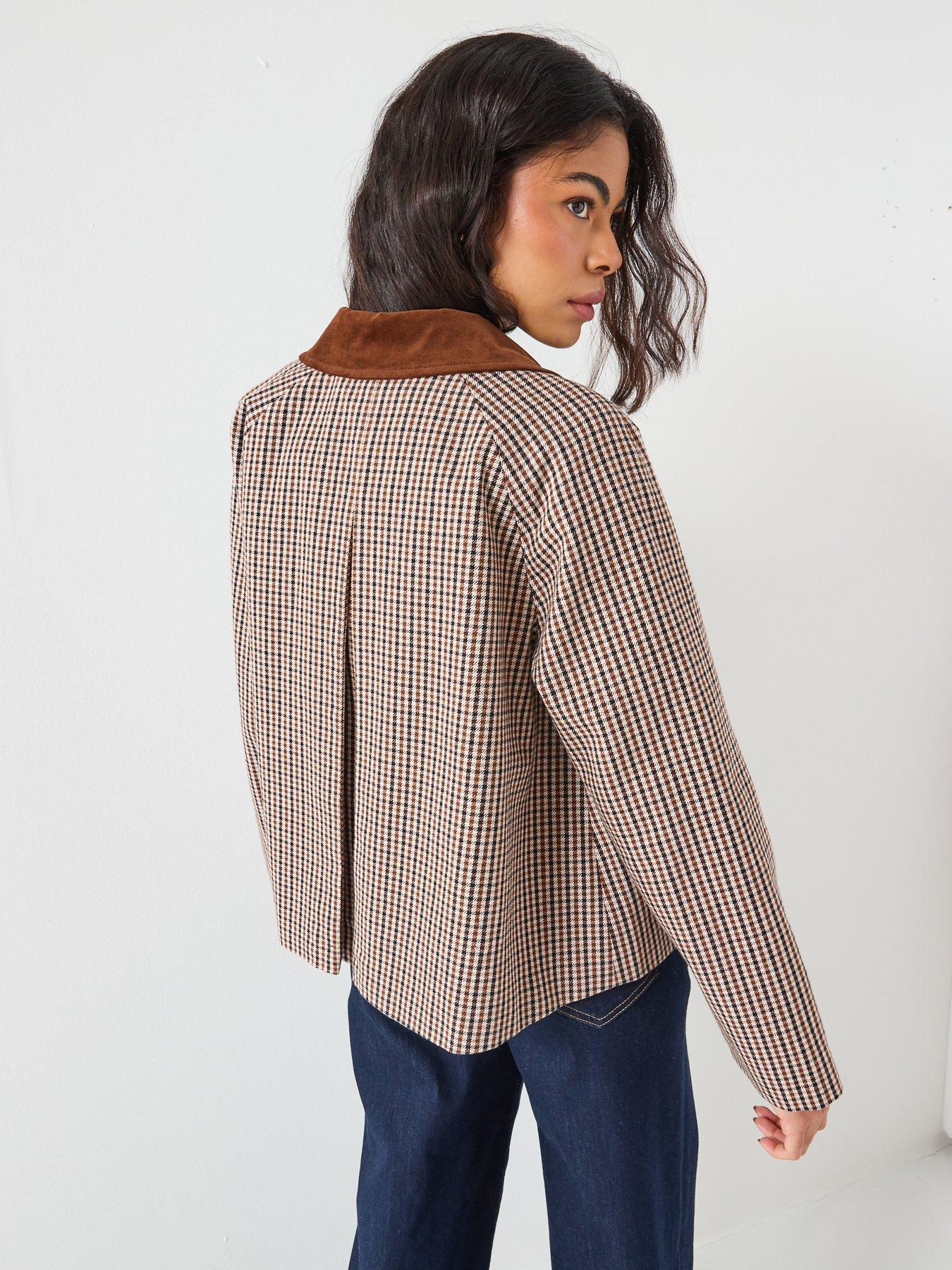  image of only-check-jacket-brown