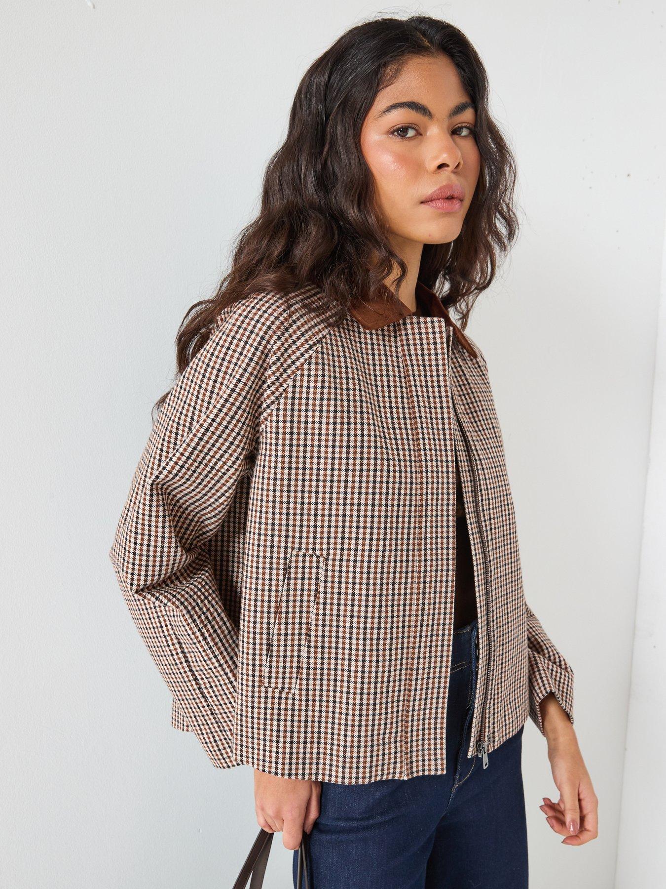  image of only-check-jacket-brown