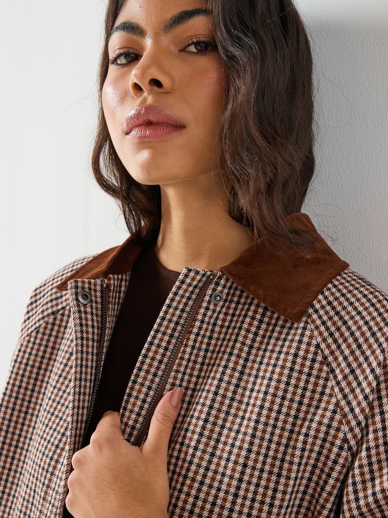  image of only-check-jacket-brown