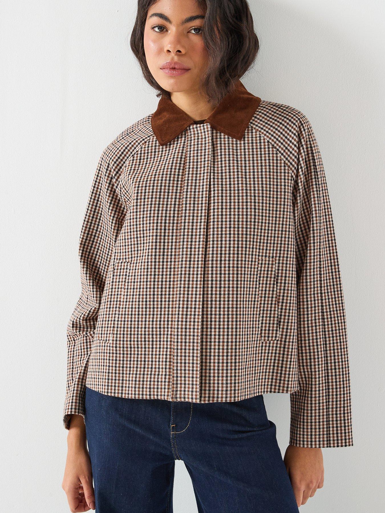  image of only-check-jacket-brown