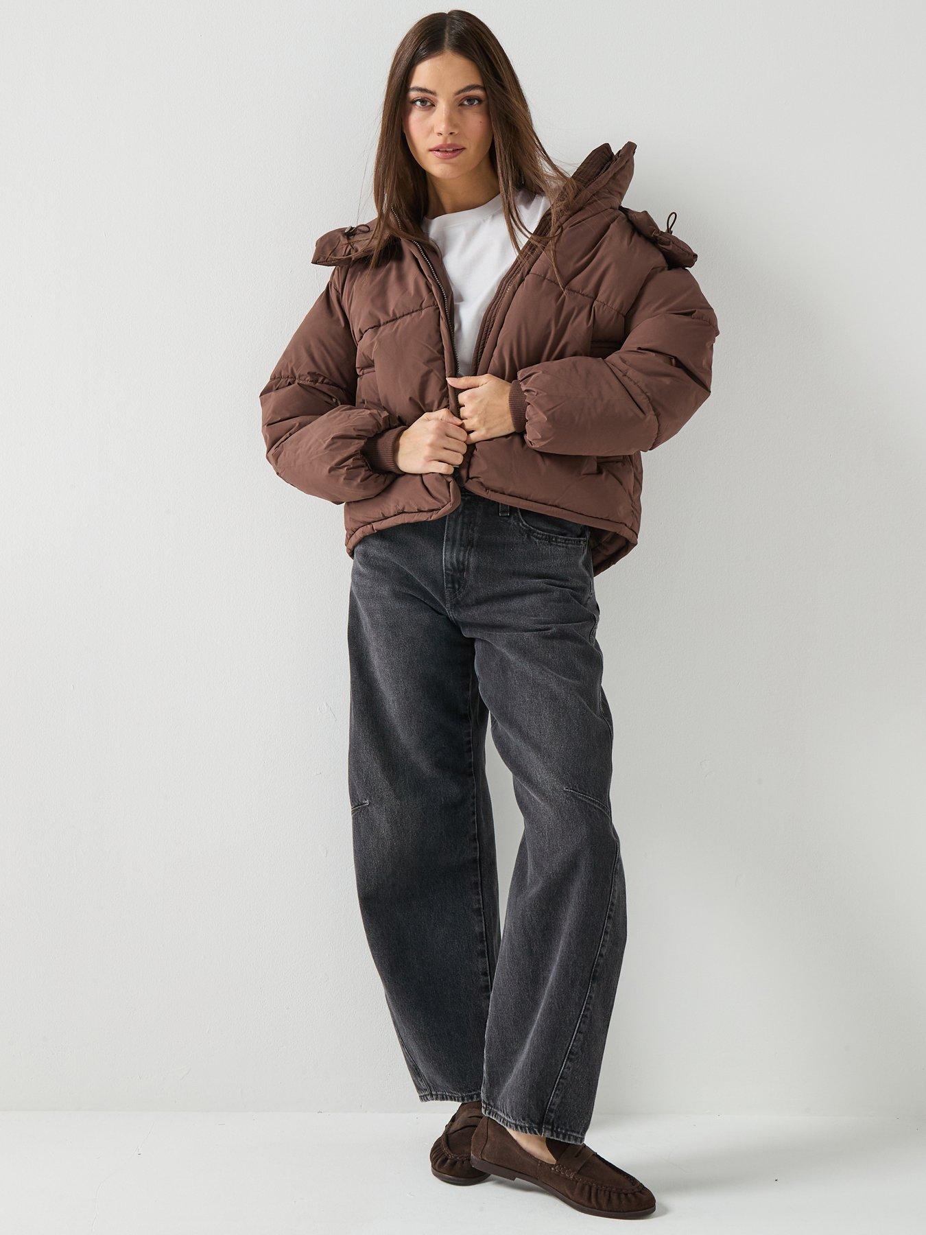  image of only-cornelia-padded-jacket-brown
