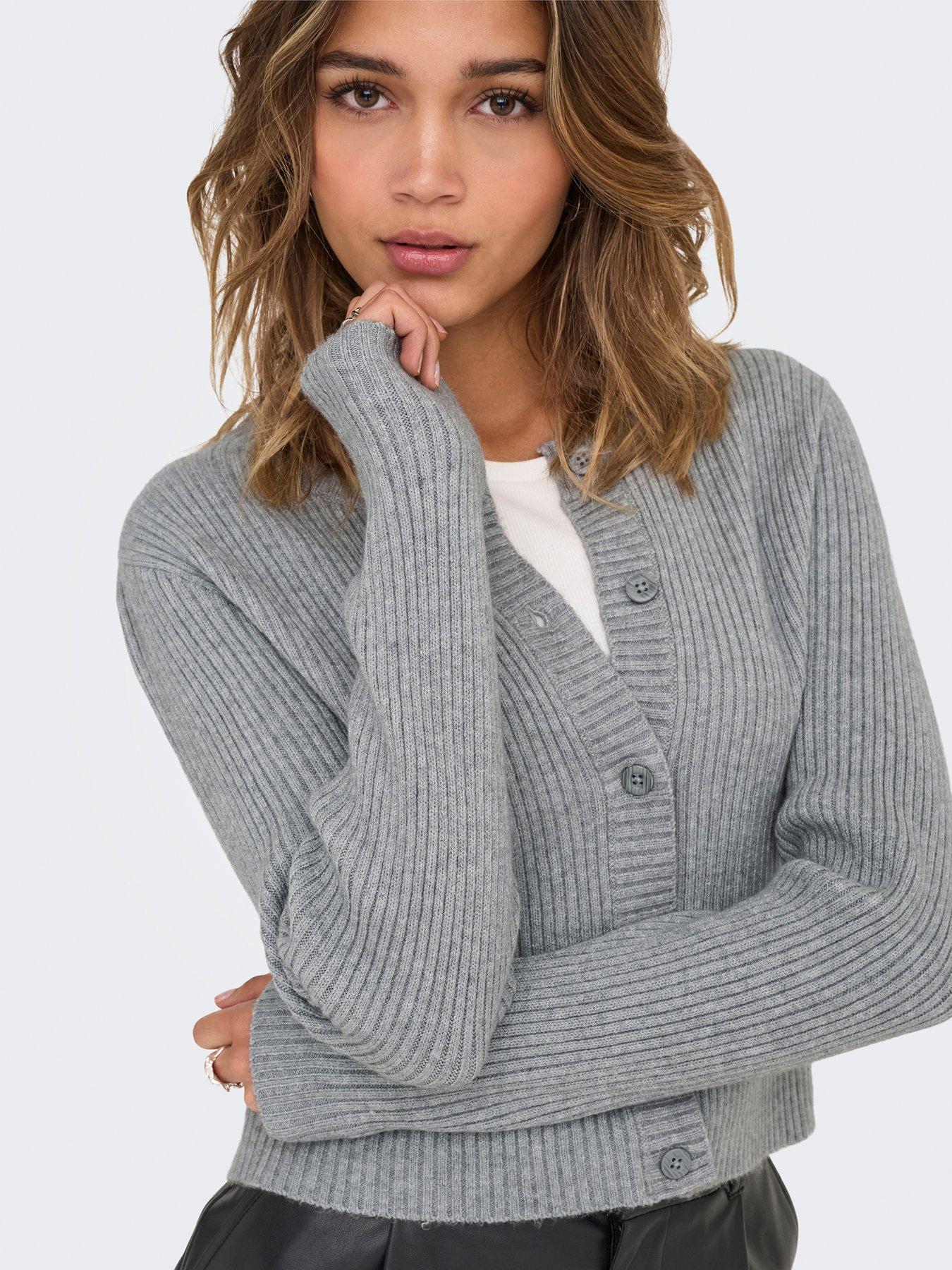 Only Onlkatia Life Long Sleeve Button Cardigan - Grey