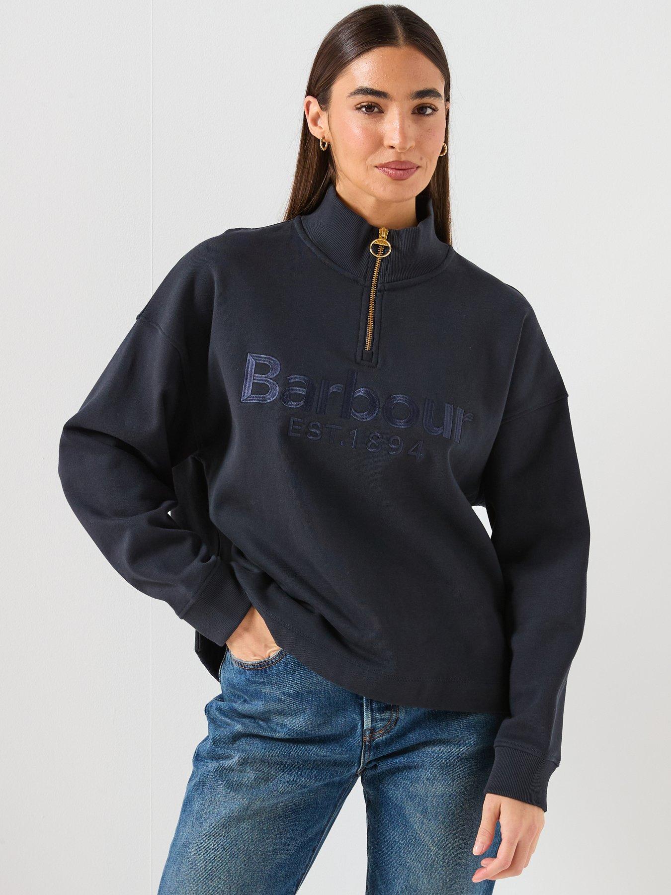 Barbour Sara Half Zip Sweatshirt- Navy