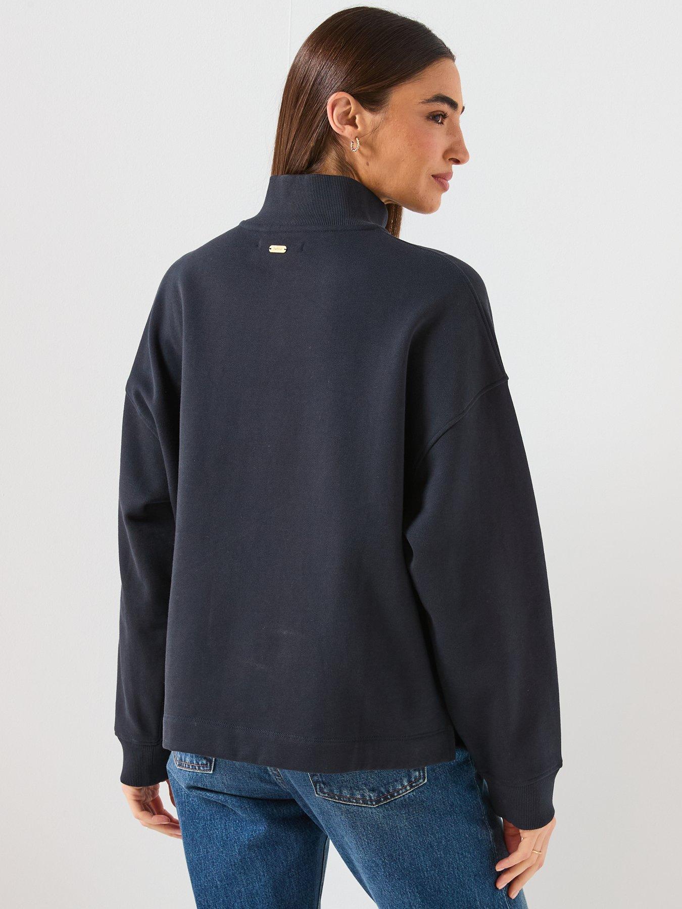 stillFront image of barbour-sara-half-zip-sweatshirt--navy