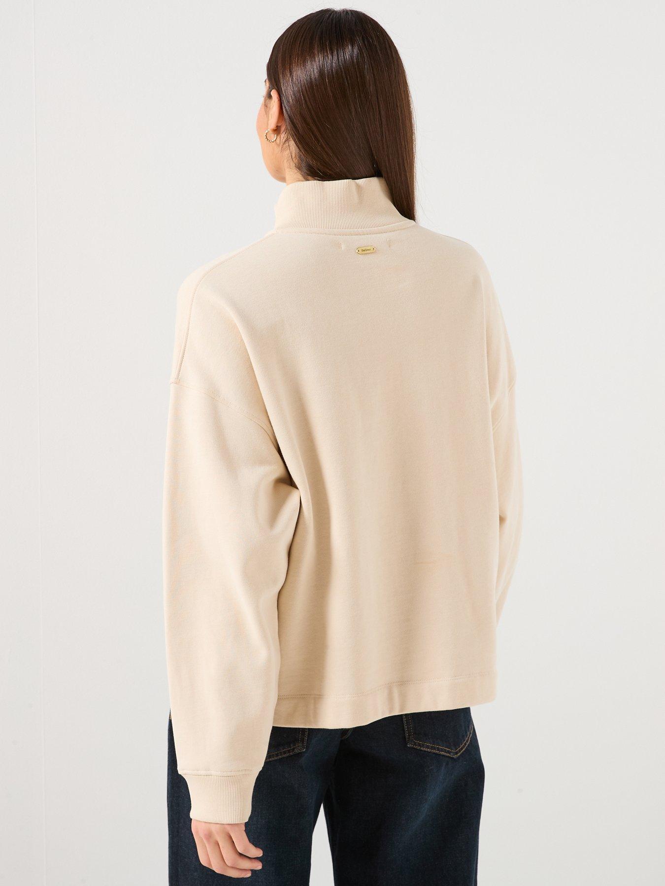  image of barbour-sara-half-zip-sweatshirt-white