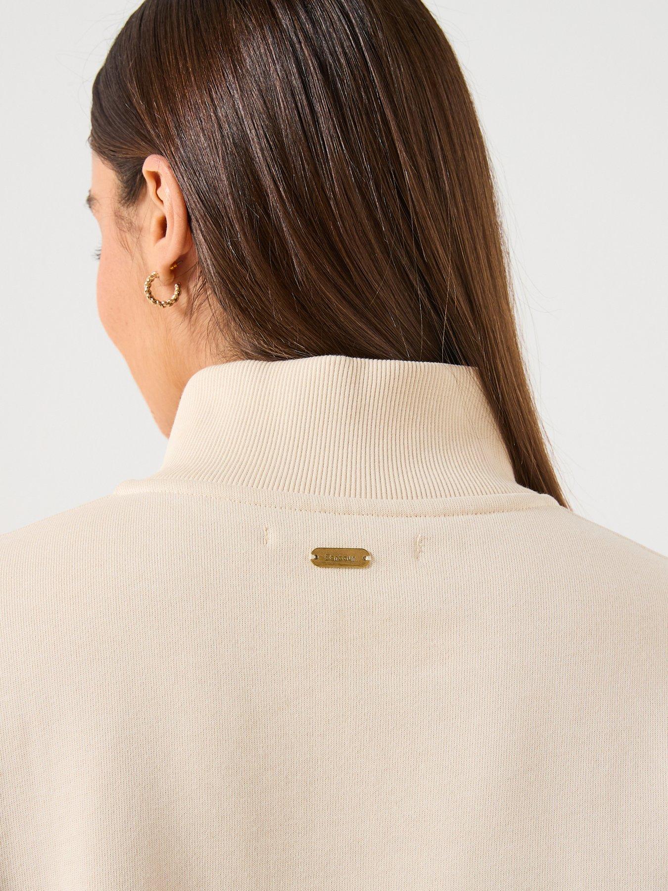  image of barbour-sara-half-zip-sweatshirt-white