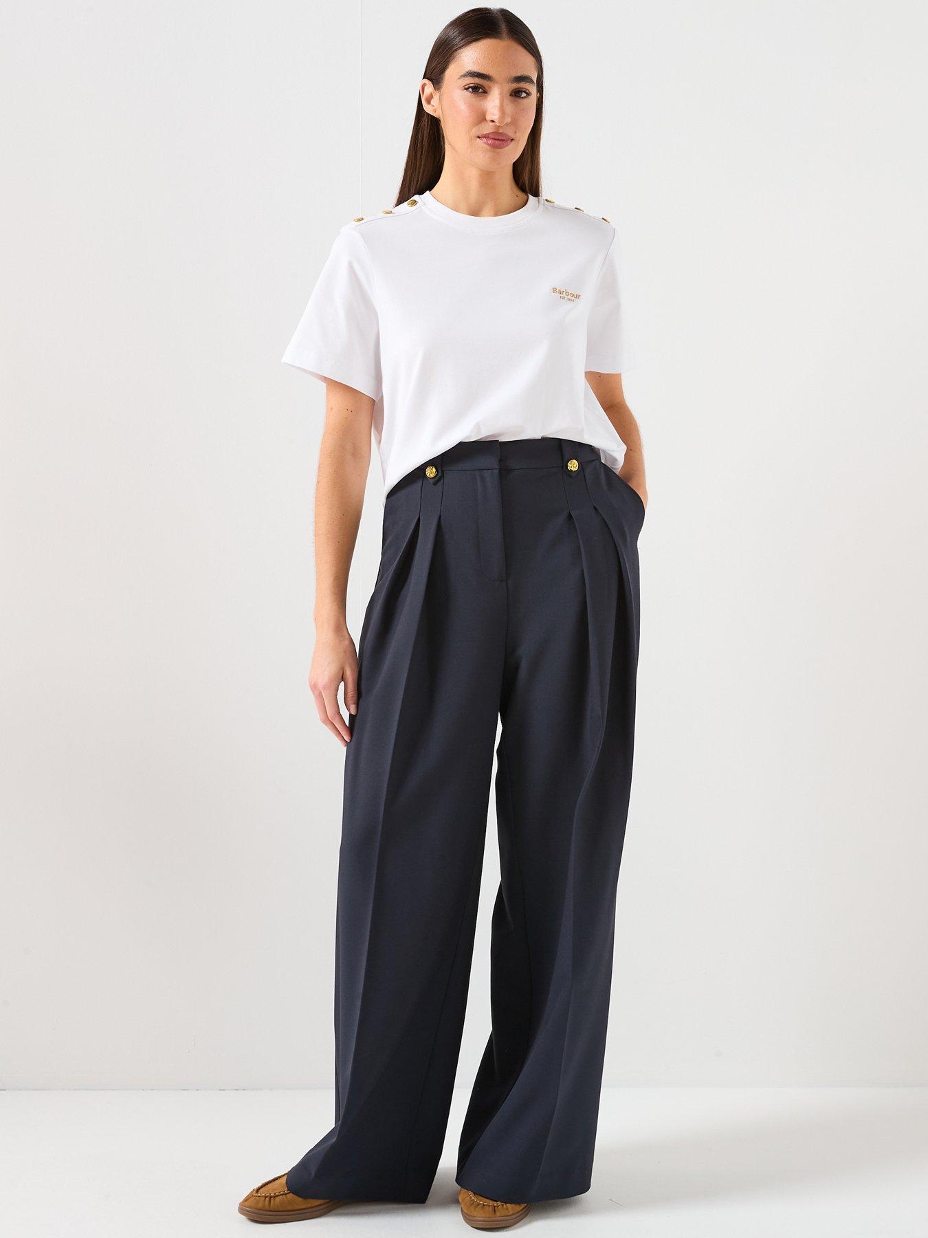  image of barbour-avery-wide-leg-trousers-navy