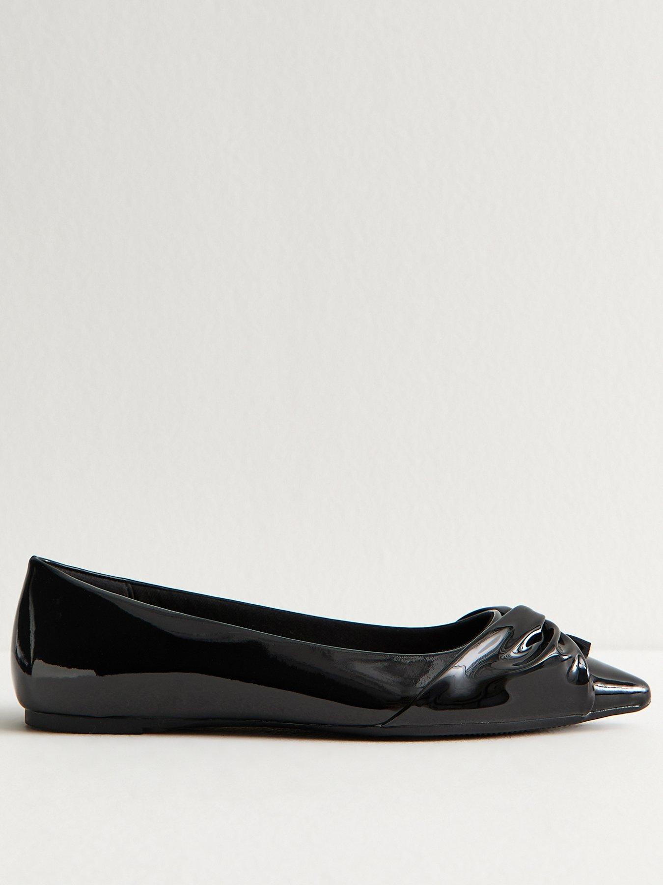 New Look Black Twist Faux Leather Pointed Toe Pumps