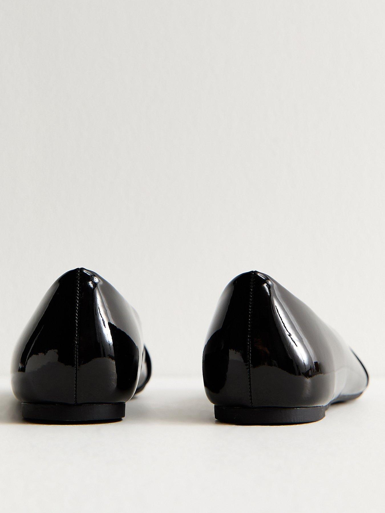 Image 3 of 6 of New Look Black Twist Faux Leather Pointed Toe Pumps