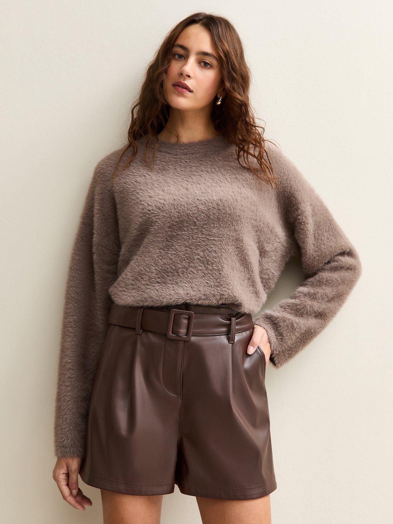 New Look Becky Belt PU Short - Brown