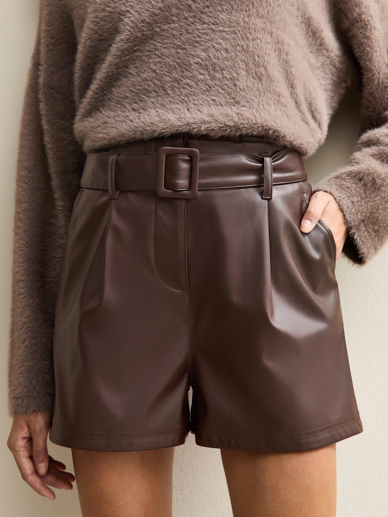  image of new-look-becky-belt-pu-short-brown