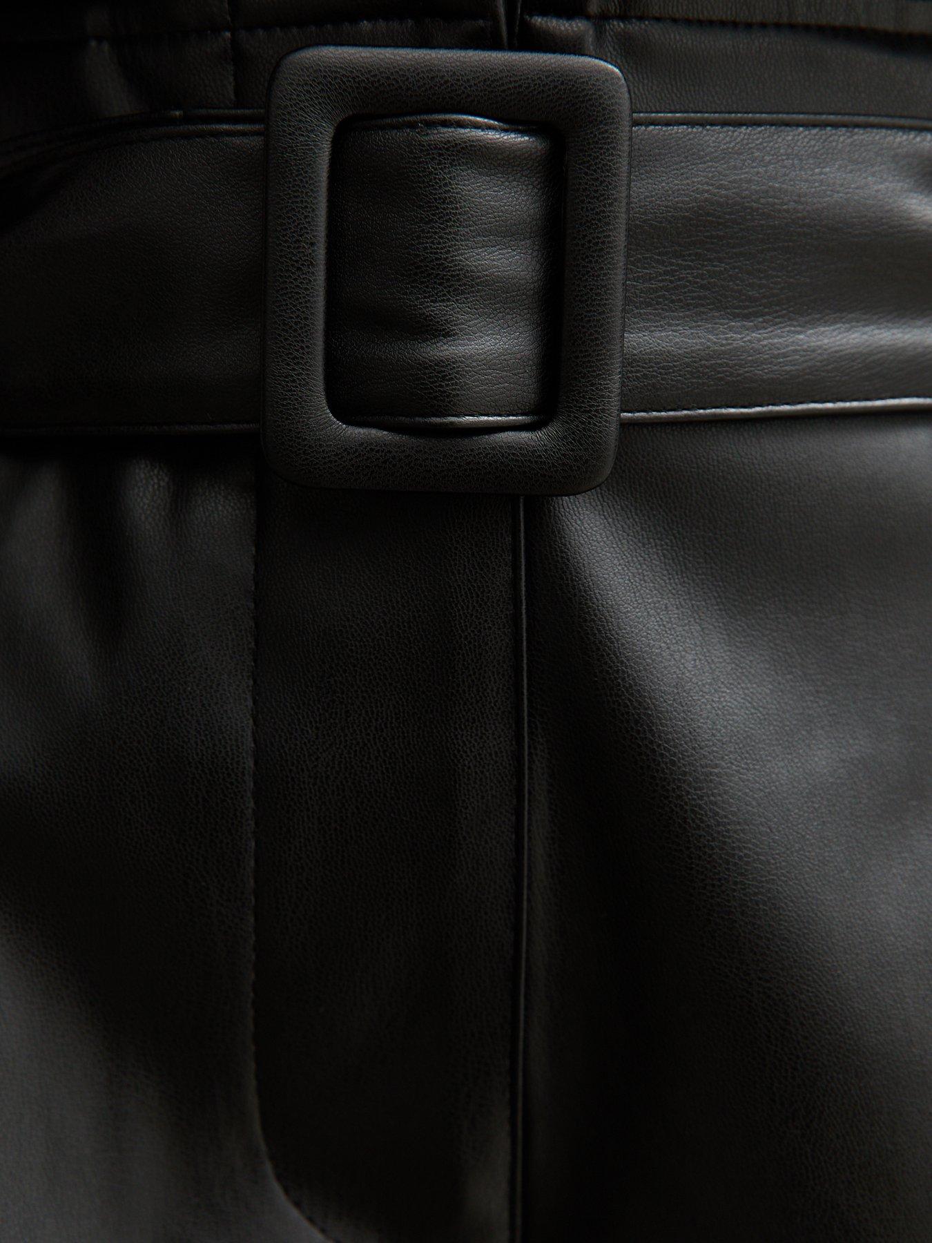  image of new-look-becky-belt-pu-shorts-black