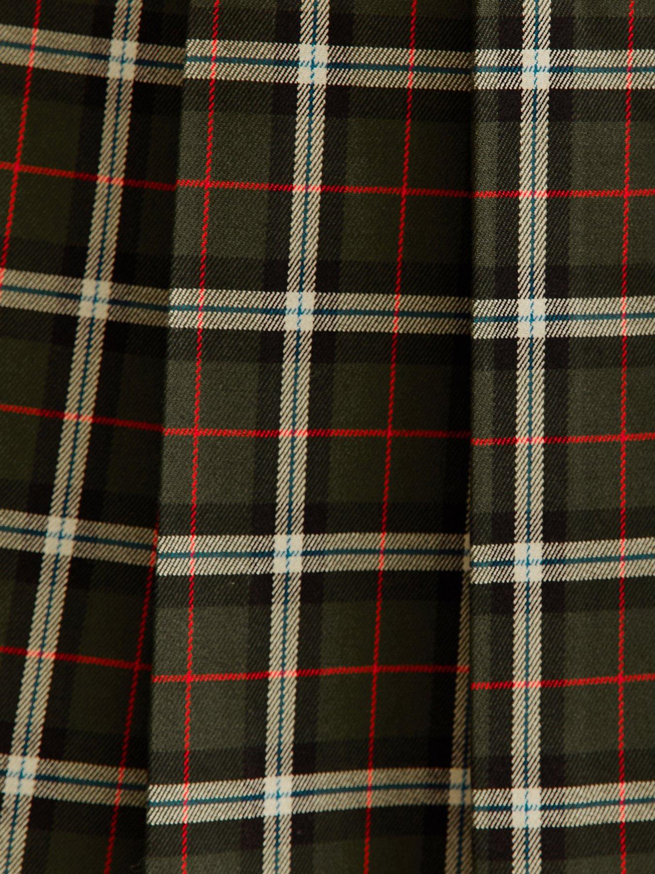 Image 5 of 6 of New Look Check Pattern Knife Pleat Mini Skirt - Green