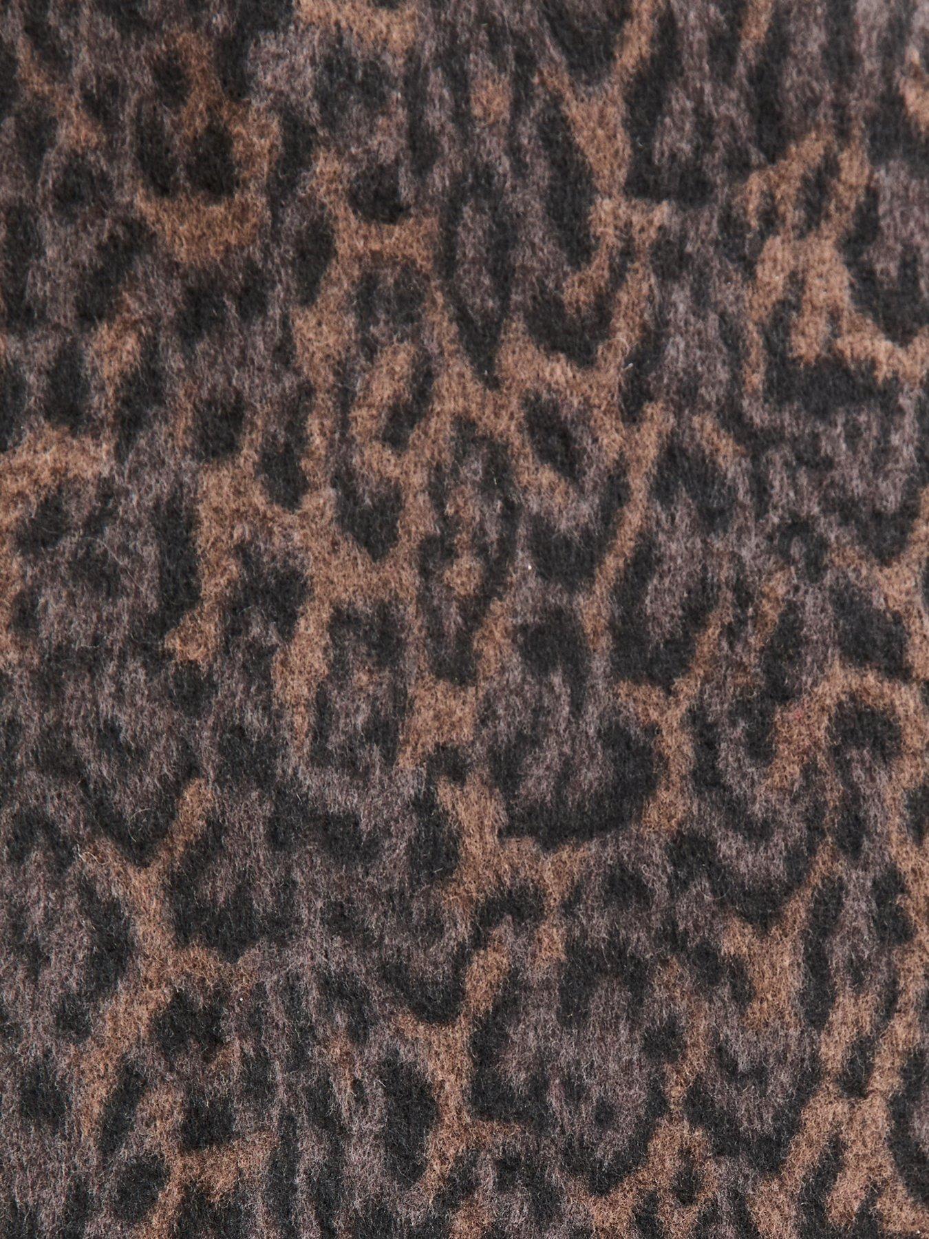 Image 5 of 6 of New Look Brushed Leopard Print Mini Skirt - Brown