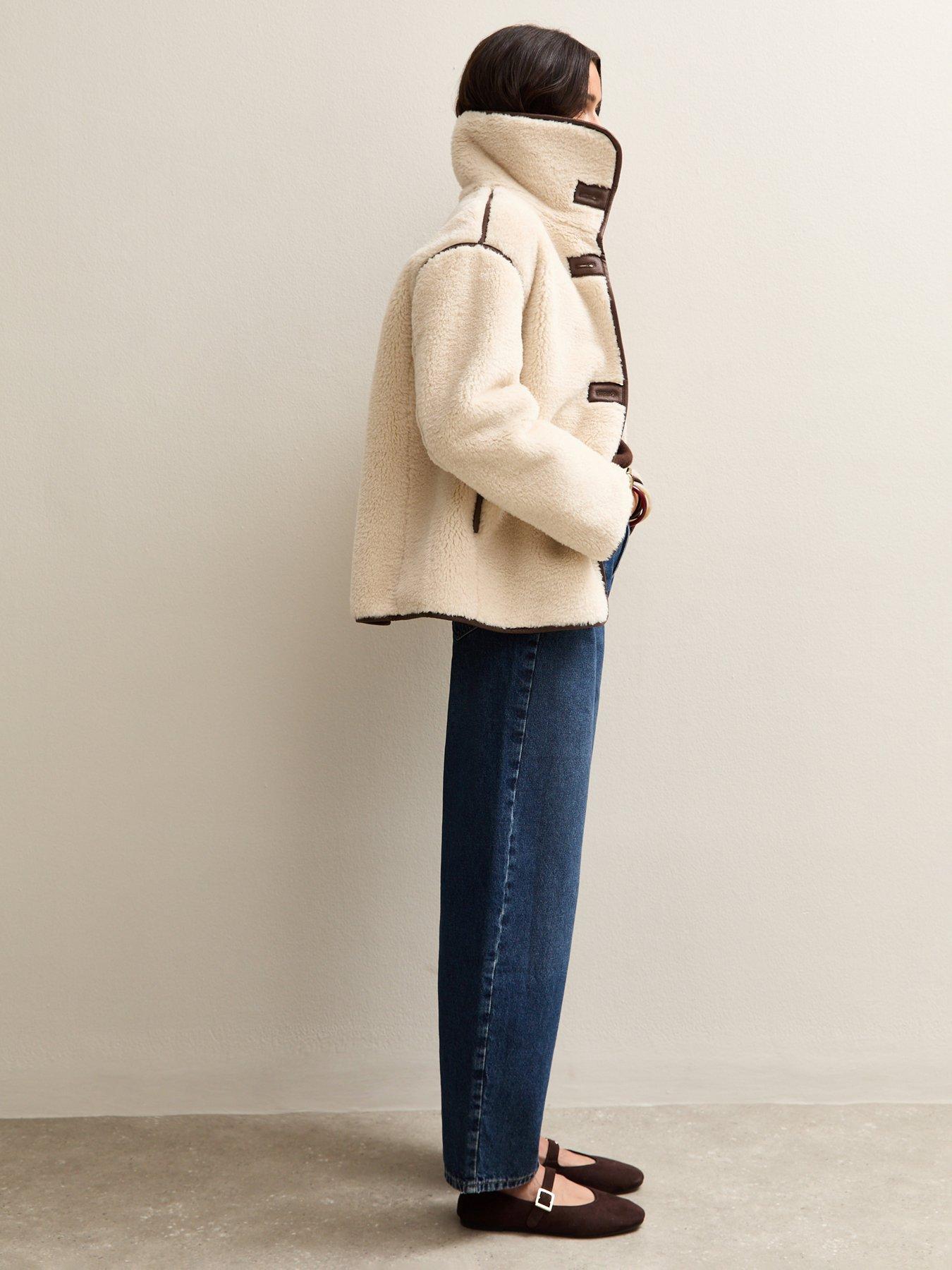  image of new-look-cream-faux-fur-bonded-jacket