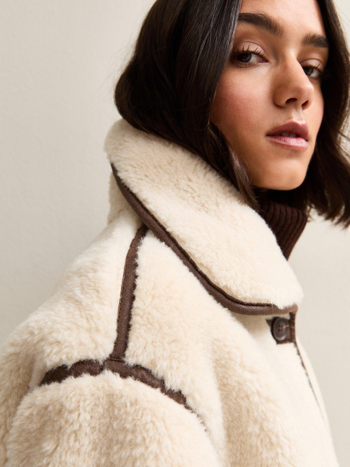  image of new-look-cream-faux-fur-bonded-jacket